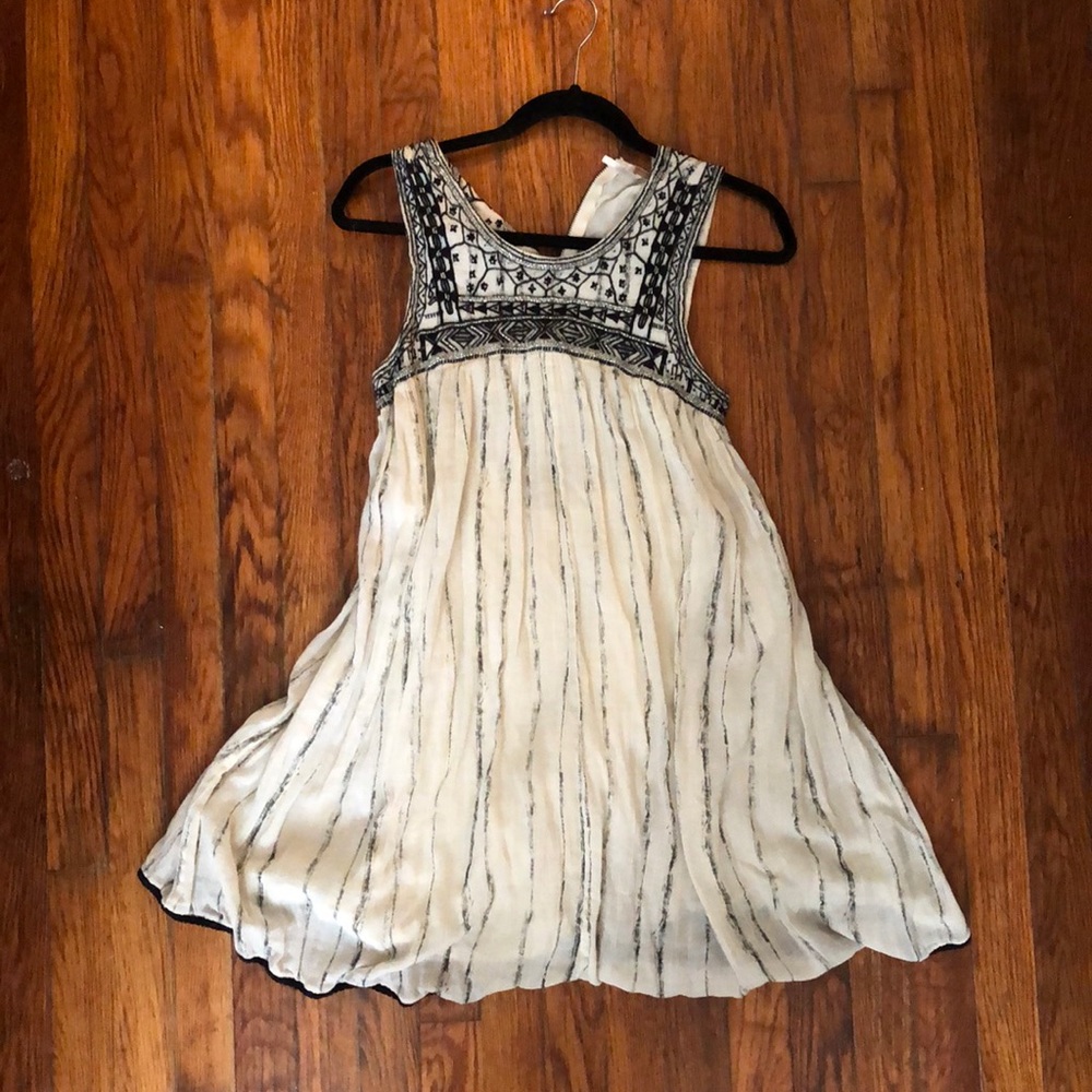 Free people brand cream sequin cotton dress